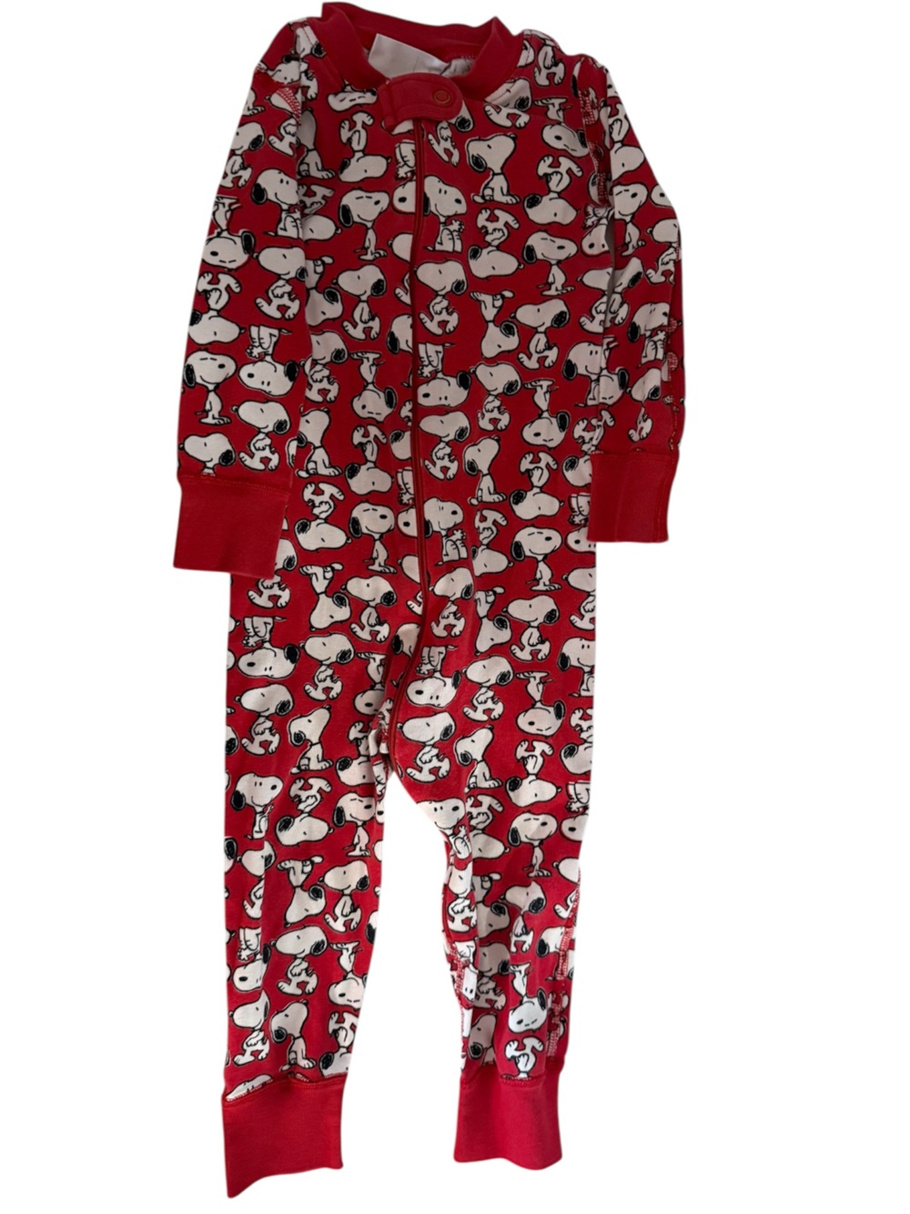 Hanna Andersson Peanuts Snoopy Red Zip Front Pajamas, size 18-24 Months